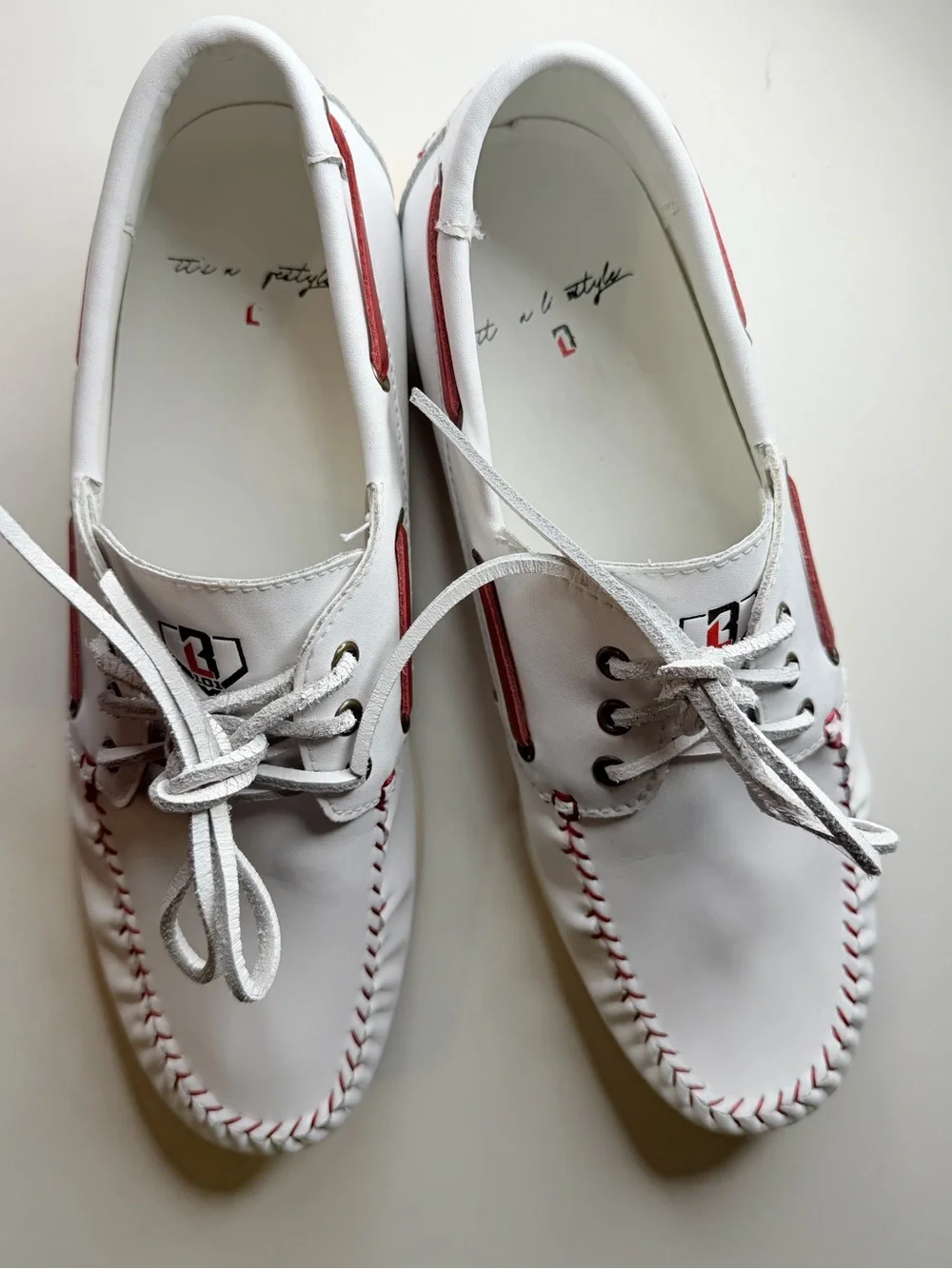 Baseball Limited Edition Moccasin Boat Shoe: Baseball Lifestyle 101 White/Red